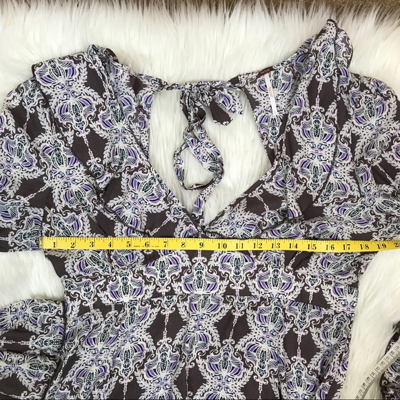 Free People Smooth Operator Bell Sleeve Vintage 60s Mini Dress Psychedelic - Picture 3 of 8